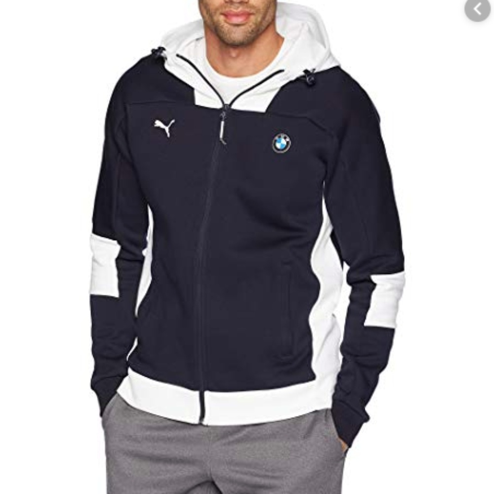 PUMA BMW Motorsport Blue Zipper Hooded Sweater - Picture 2 of 7